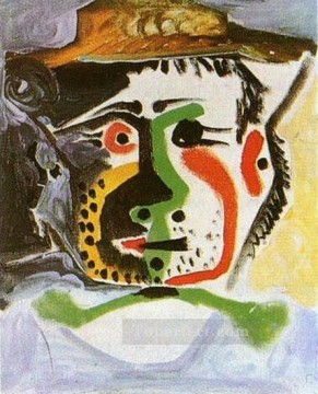 Tete d homme au chapeau 1972 Cubista Pinturas al óleo